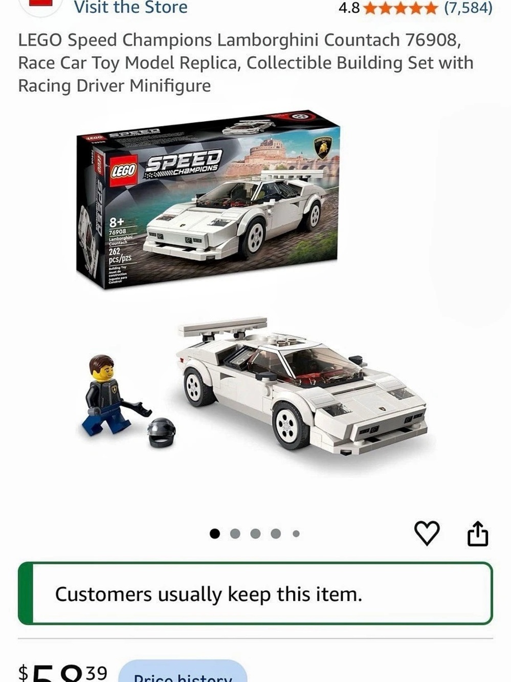 LEGO Speed Champions Lamborghini Countach 76908 Building Set